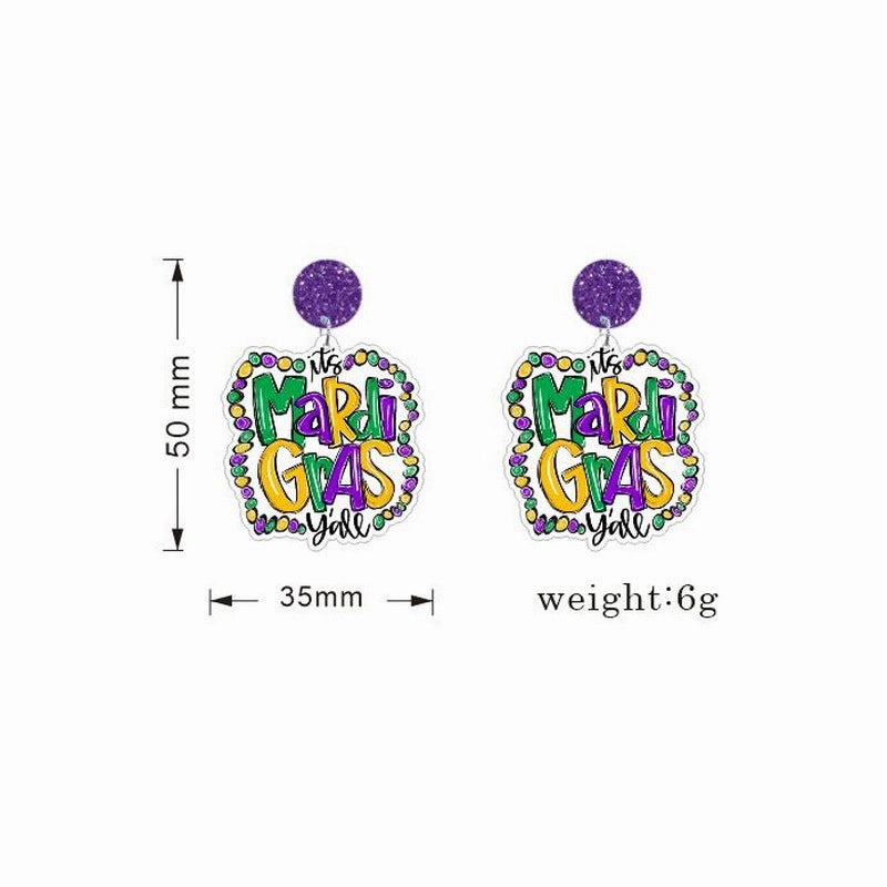 Wholesale Colorful festive jewelry Mardi Gras truck alligator beads lobster earrings