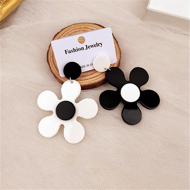 Wholesale Colorful Five Petal Flower Acrylic Earrings