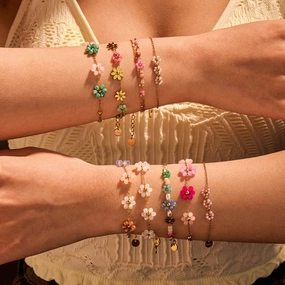 Wholesale Colorful Flower Beaded Bracelet