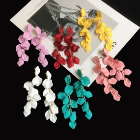 Wholesale Colorful Flowers Acrylic Vintage Earrings