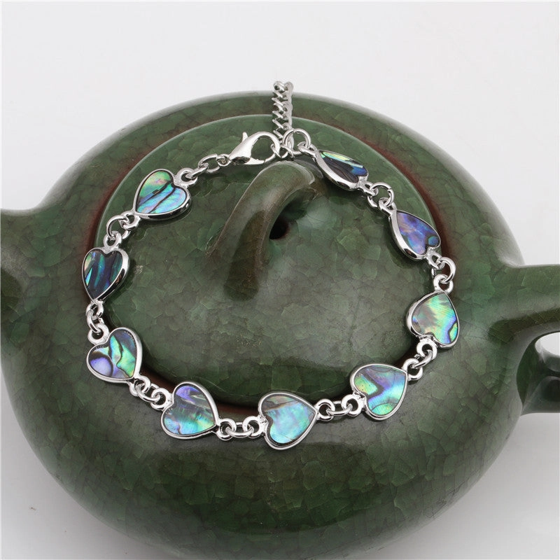 Wholesale Colorful Heart Shaped Abalone Shell Bracelet