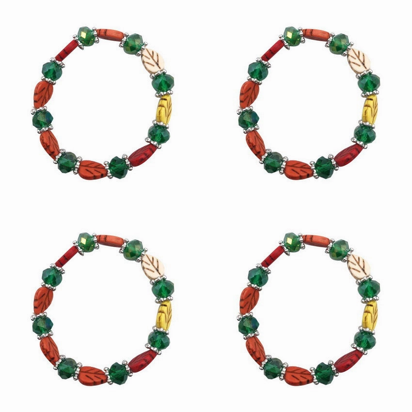 Wholesale Colorful Leaf Shape Turquoise Green Rhombus Natural Crystal Glass Bracelet