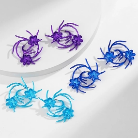 Wholesale Colorful Metal Flower Cyber Earrings
