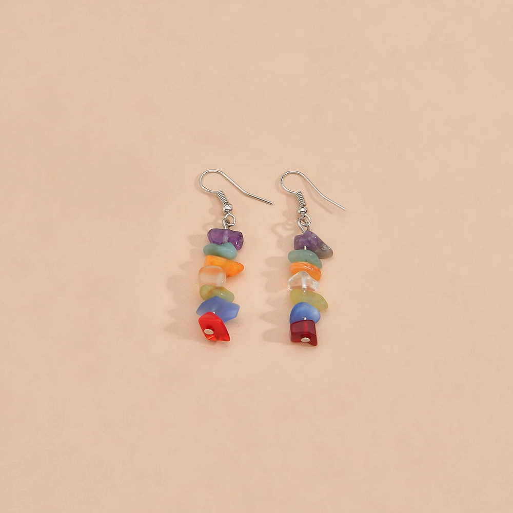 Wholesale Colorful Natural Gravel Earrings