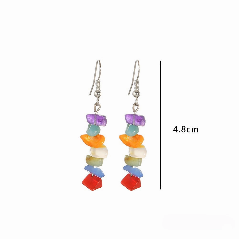 Wholesale Colorful Natural Gravel Earrings