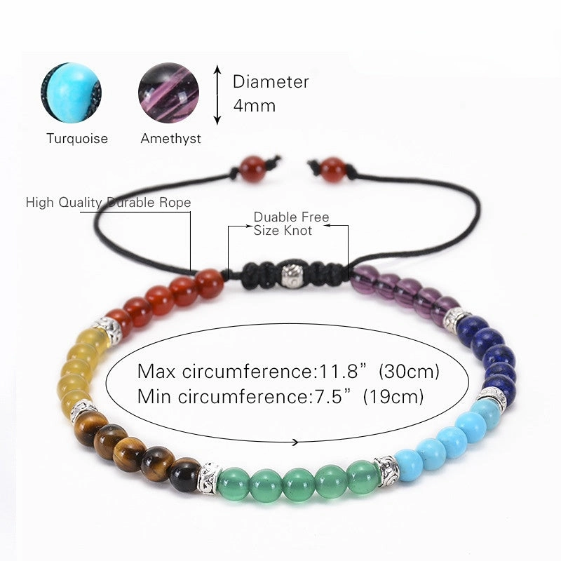Wholesale Colorful Natural Stone Yoga Bracelet