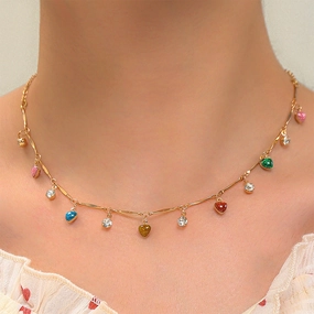 Wholesale Colorful Pendant Necklace Metal