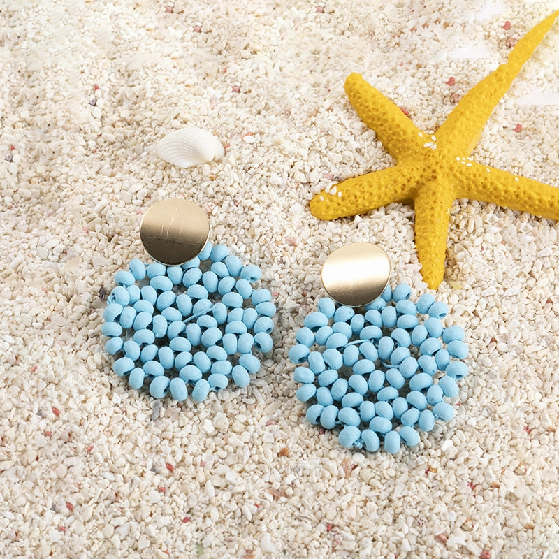Wholesale Colorful Rattan Alloy Earrings