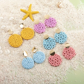 Wholesale Colorful Rattan Alloy Earrings