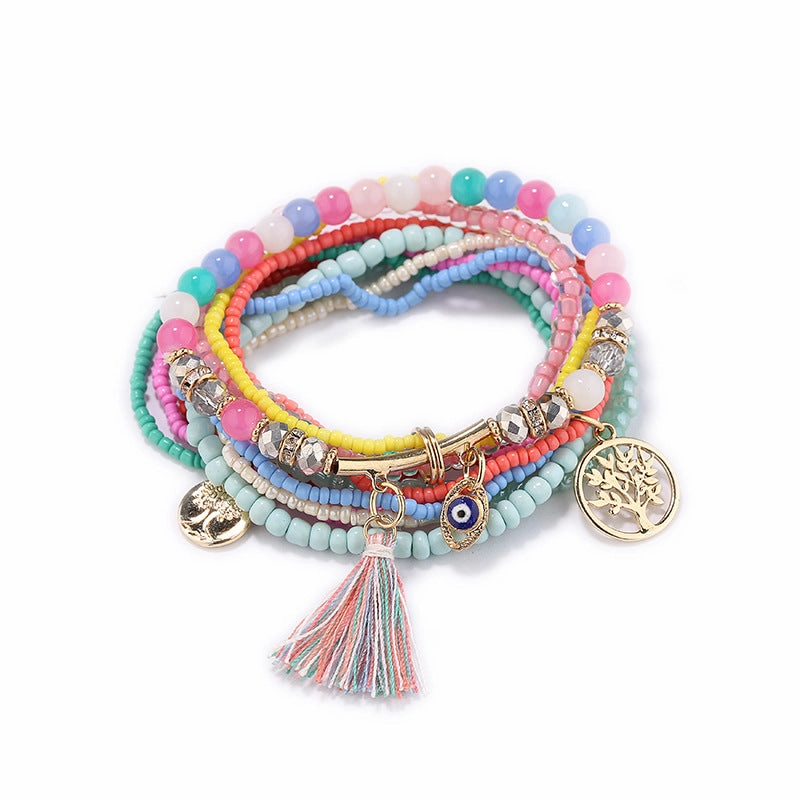 Wholesale Colorful Rice Beads Multilayer Bracelet