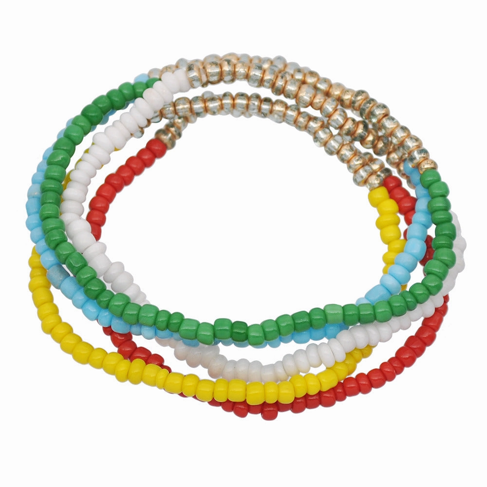 Wholesale Colorful Rice Beads Pearl Starfish Bracelet Set of Three