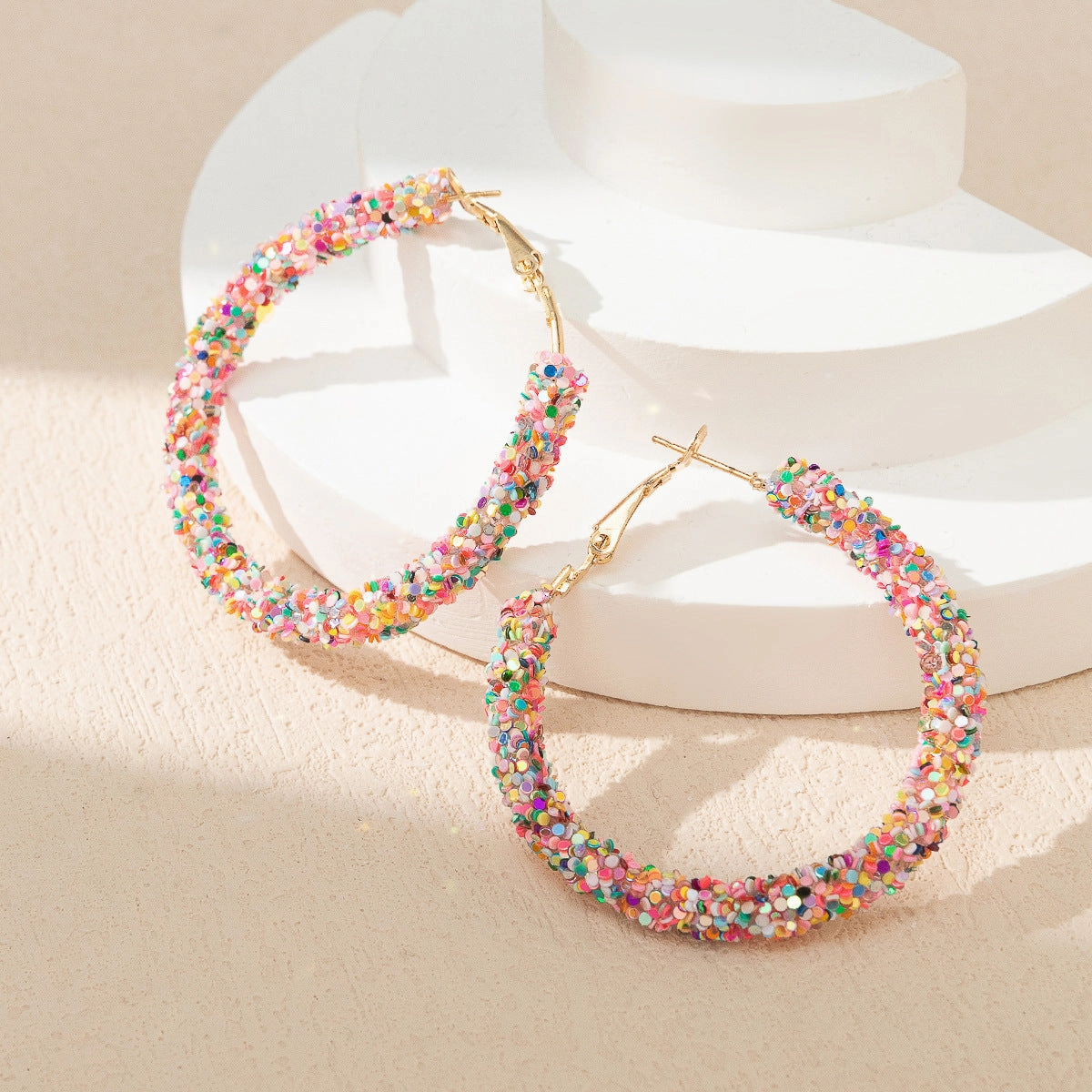 Wholesale Colorful Sequin Earrings Spring/Summer Plastic Earrings