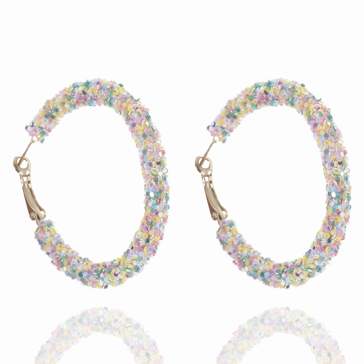Wholesale Colorful Sequin Earrings Spring/Summer Plastic Earrings