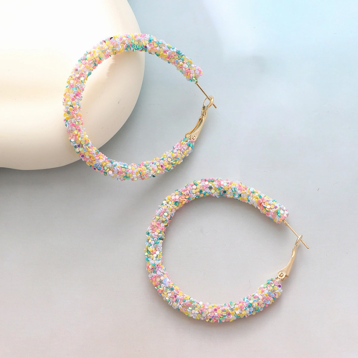 Wholesale Colorful Sequin Earrings Spring/Summer Plastic Earrings