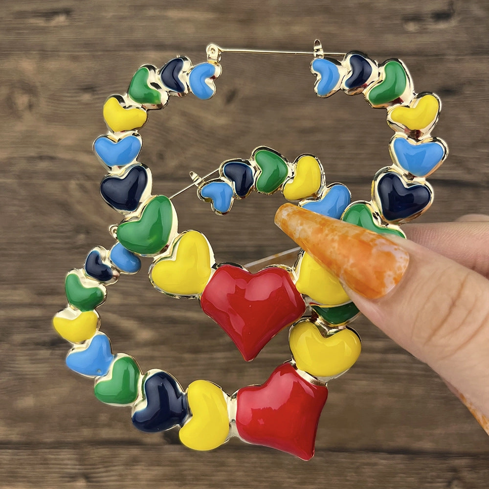 Wholesale Colorful Slub Alloy Earrings