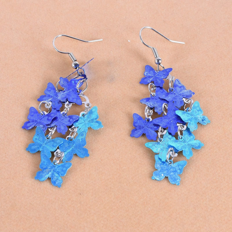 Wholesale Colorful Small Nine-piece Butterfly Earrings