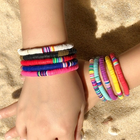 Wholesale Colorful Soft Pottery Elastic Cord Bracelet