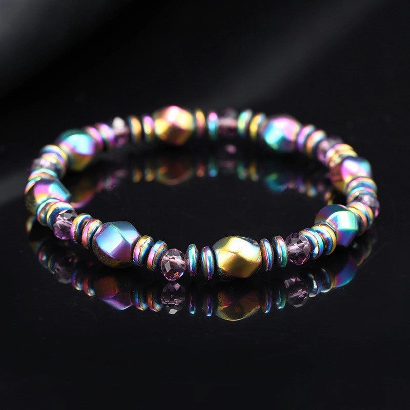 Wholesale Colorful Stone Magnet Hand Woven Bracelet