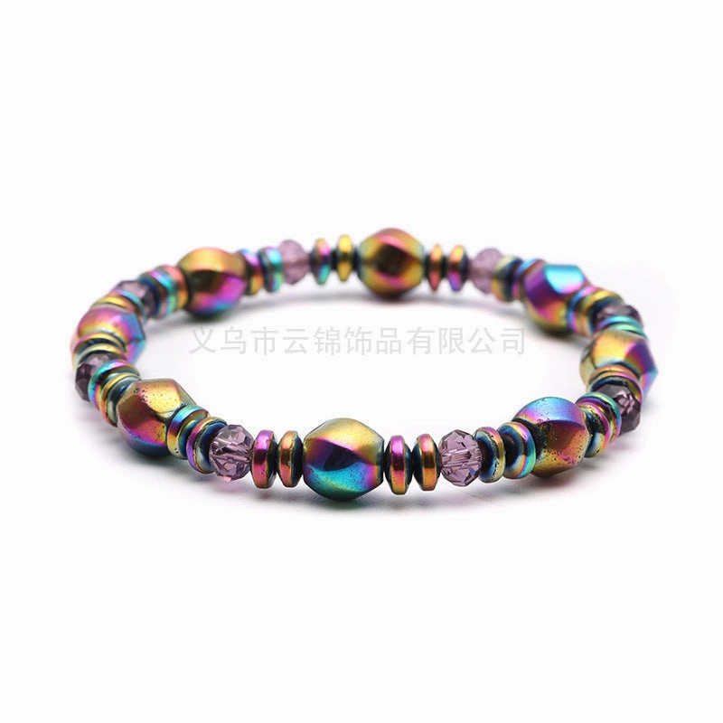 Wholesale Colorful Stone Magnet Hand Woven Bracelet