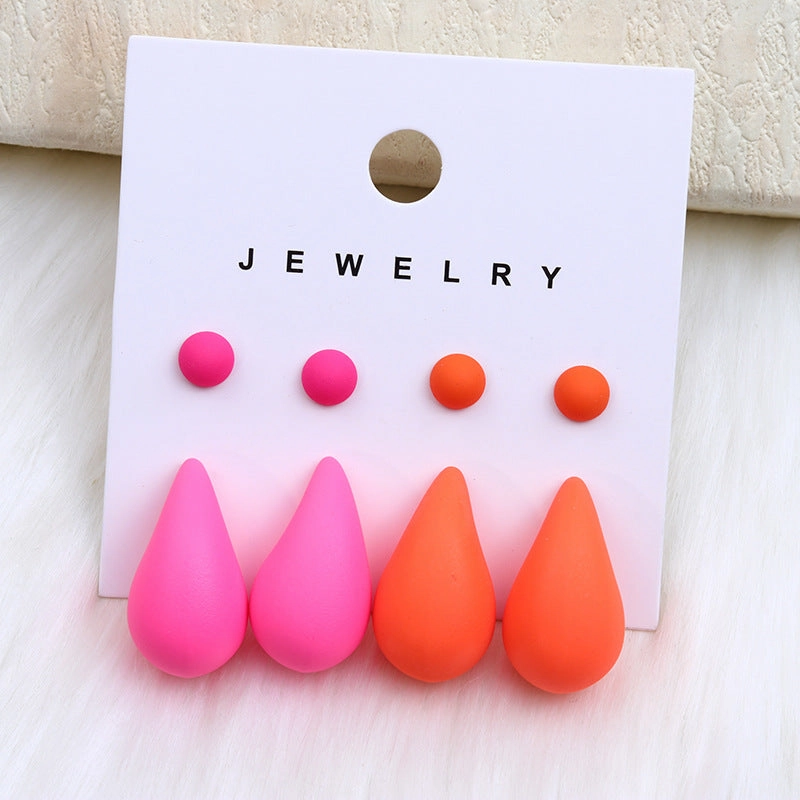Wholesale Colorful Water Drop Acrylic Earrings Set