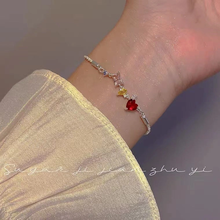 Wholesale Colorful Water Drop Zircon Bracelet Copper