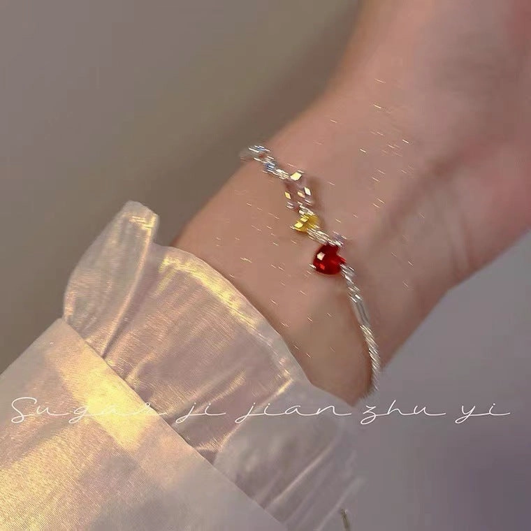 Wholesale Colorful Water Drop Zircon Bracelet Copper