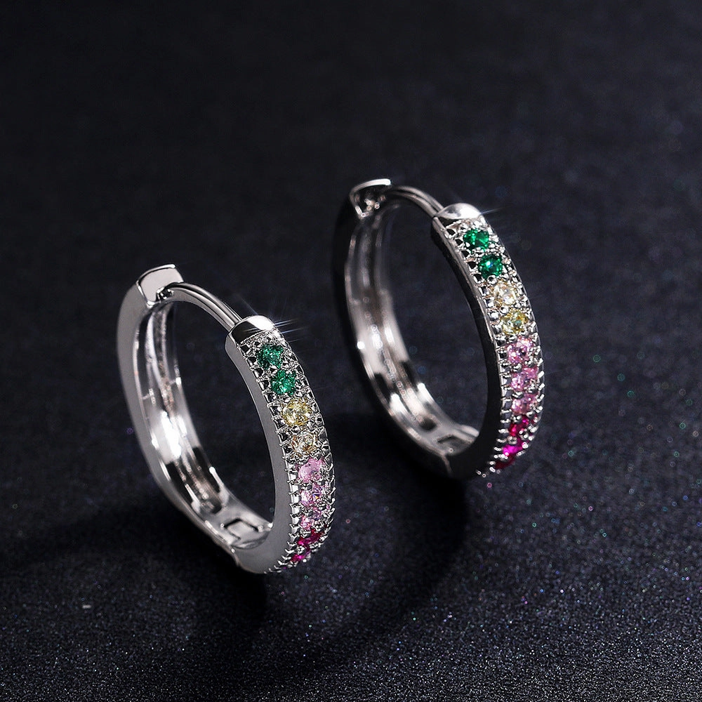Wholesale Colorful Zircon Copper Earrings