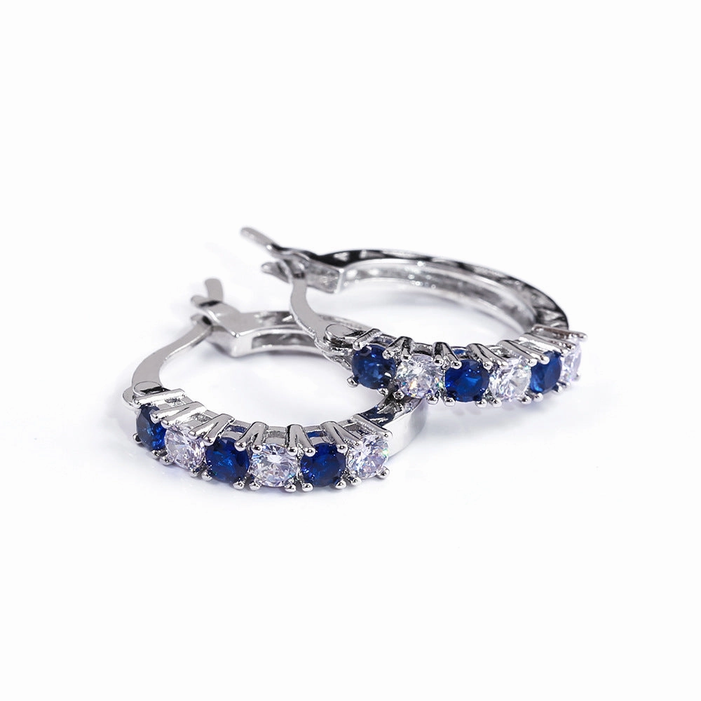 Wholesale Colorful Zircon Copper Earrings