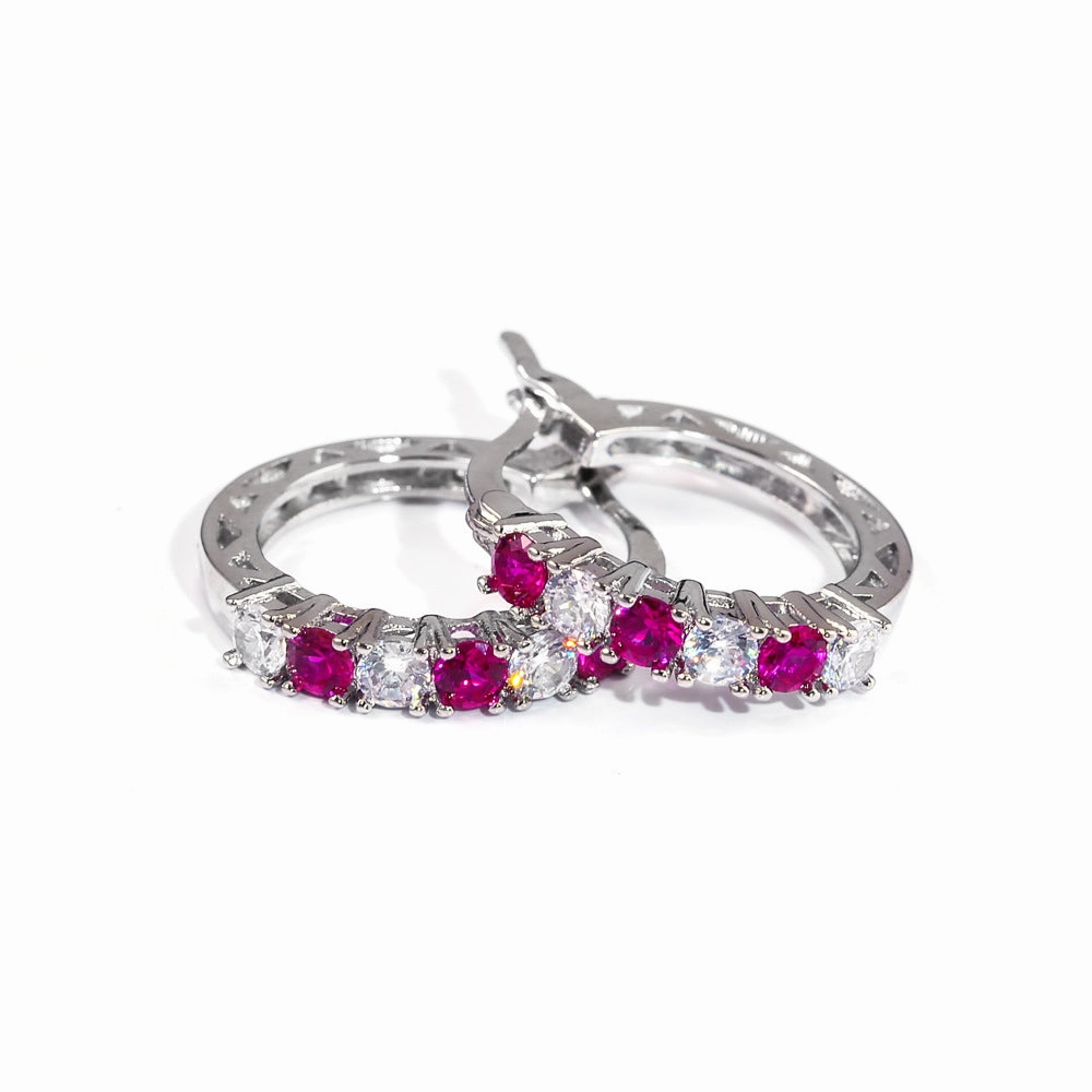 Wholesale Colorful Zircon Copper Earrings