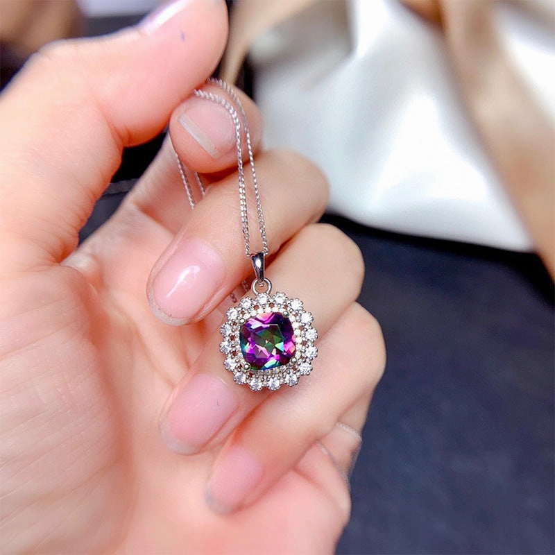 Wholesale Colorful Zircon Necklace Earrings Ring Set OLY-RS-Caoshi003