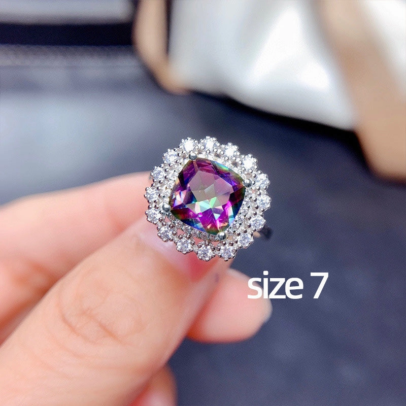 Wholesale Colorful Zircon Necklace Earrings Ring Set OLY-RS-Caoshi003