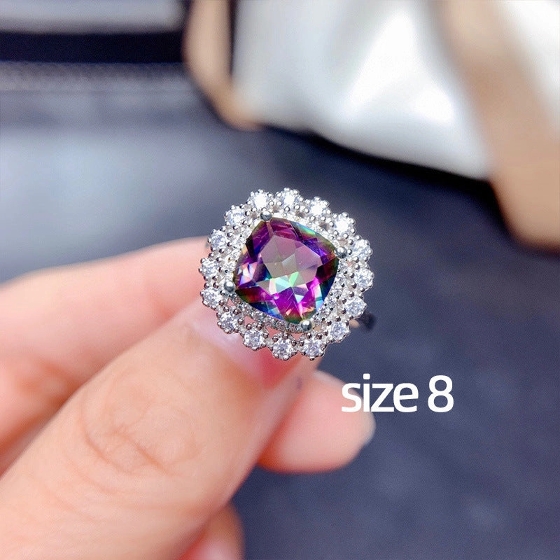 Wholesale Colorful Zircon Necklace Earrings Ring Set OLY-RS-Caoshi003
