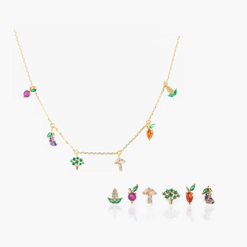Wholesale colorful zircon pendant creative clavicle chain necklace