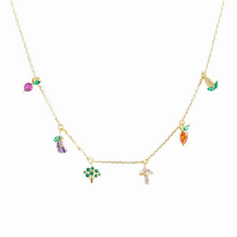 Wholesale colorful zircon pendant creative clavicle chain necklace