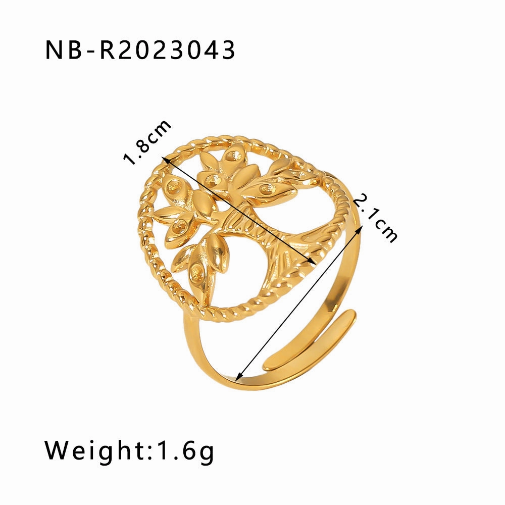 Wholesale commuter stainless steel open ring heart-shaped geometric titanium steel ring fashion simple  Personality ring female