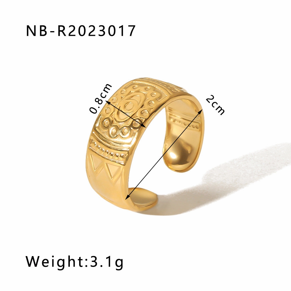 Wholesale commuter stainless steel open ring heart-shaped geometric titanium steel ring fashion simple  Personality ring female