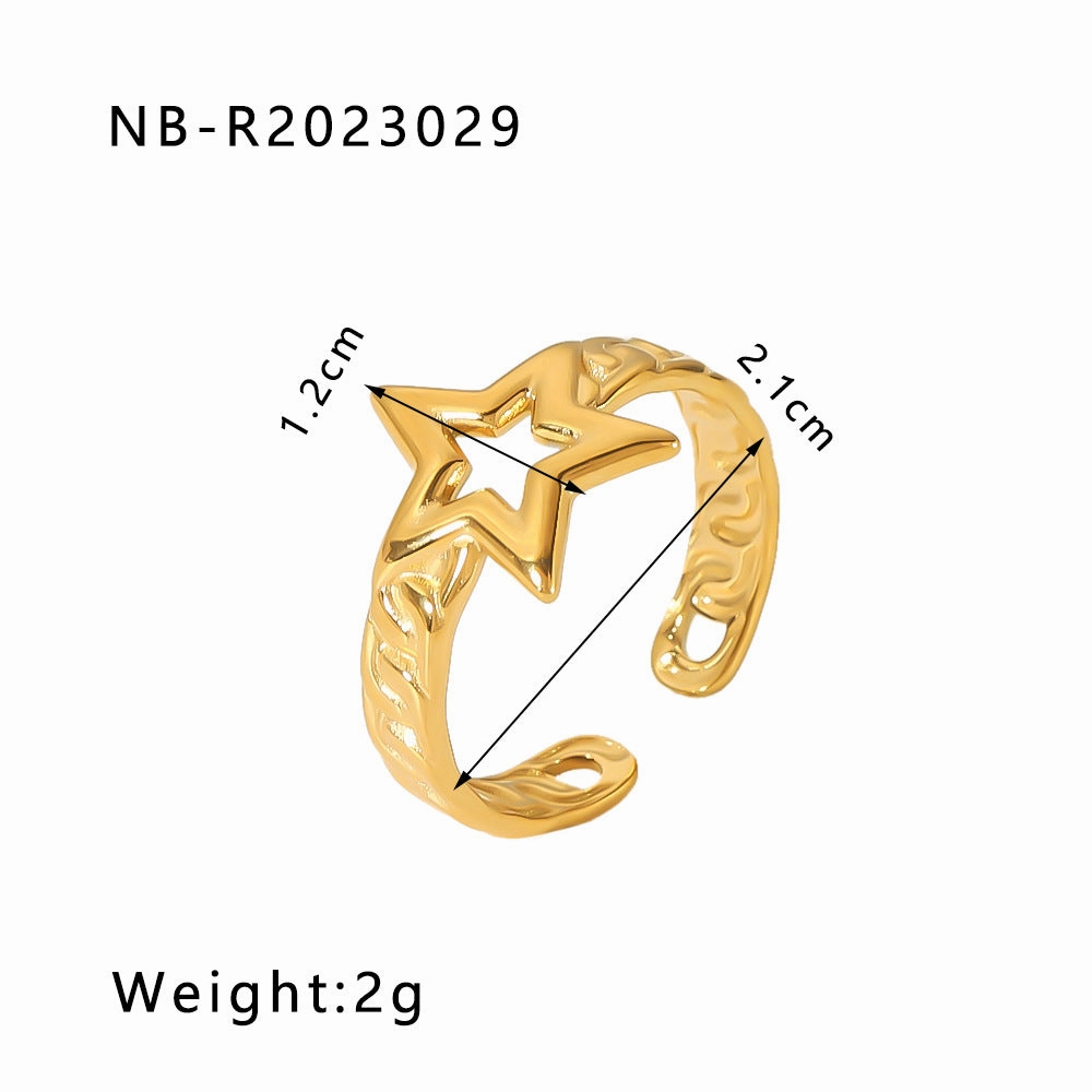 Wholesale commuter stainless steel open ring heart-shaped geometric titanium steel ring fashion simple  Personality ring female