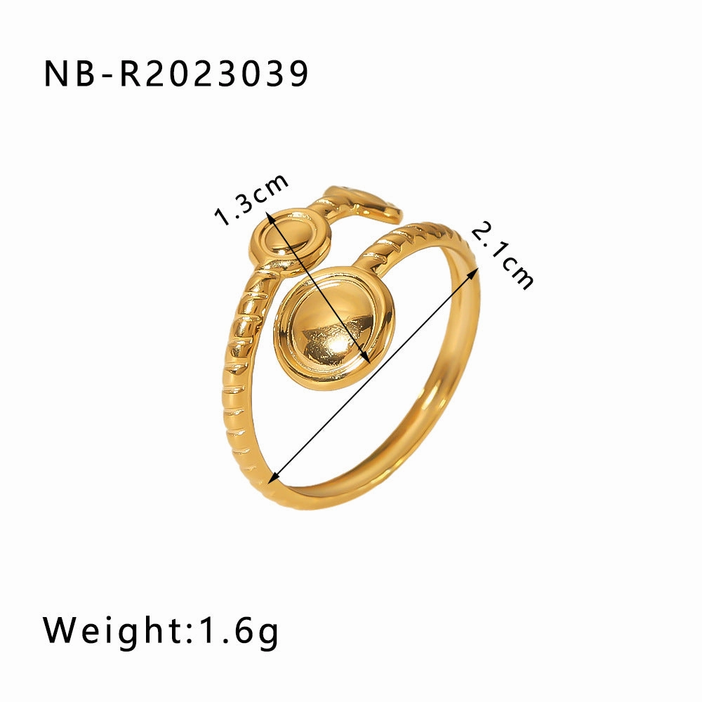 Wholesale commuter stainless steel open ring heart-shaped geometric titanium steel ring fashion simple  Personality ring female