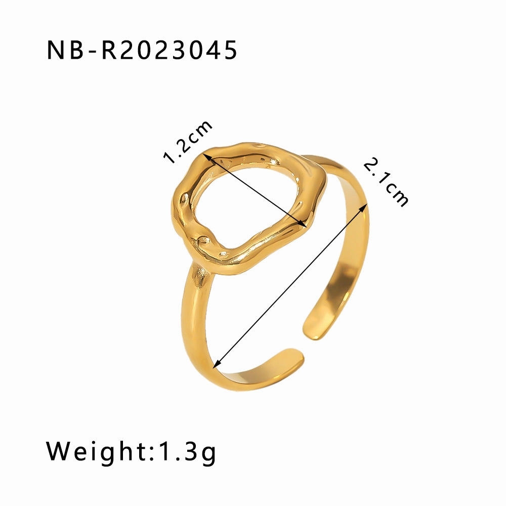 Wholesale commuter stainless steel open ring heart-shaped geometric titanium steel ring fashion simple  Personality ring female