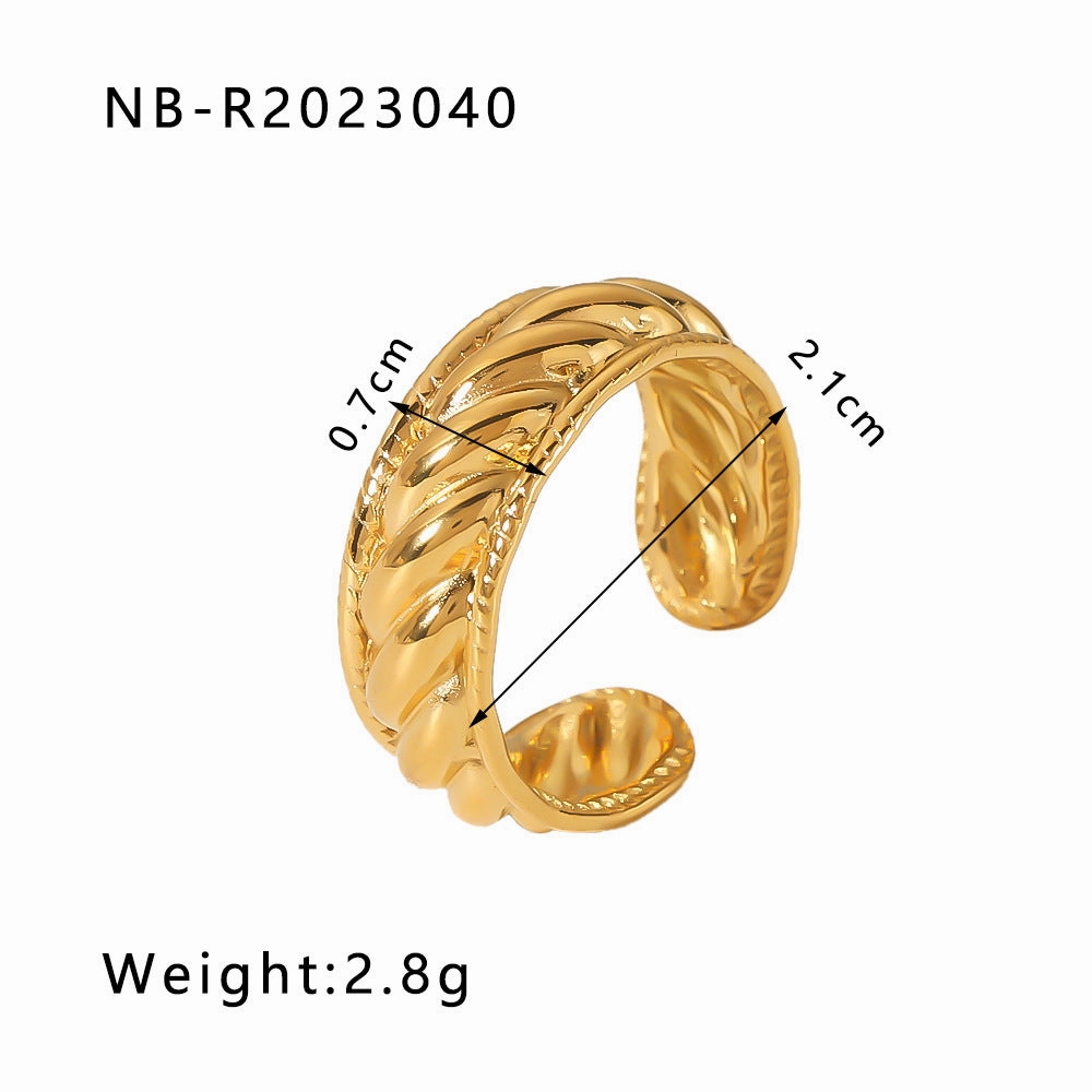 Wholesale commuter stainless steel open ring heart-shaped geometric titanium steel ring fashion simple  Personality ring female