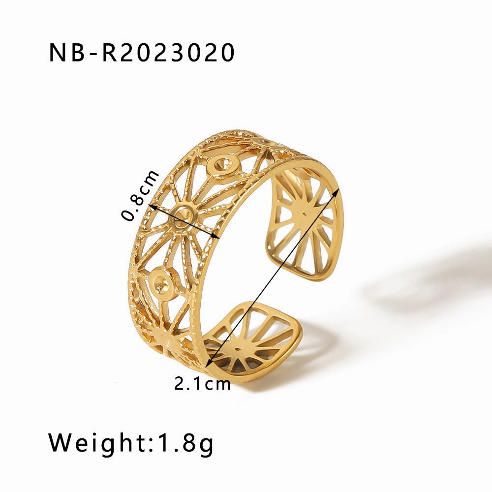 Wholesale commuter stainless steel open ring heart-shaped geometric titanium steel ring fashion simple  Personality ring female