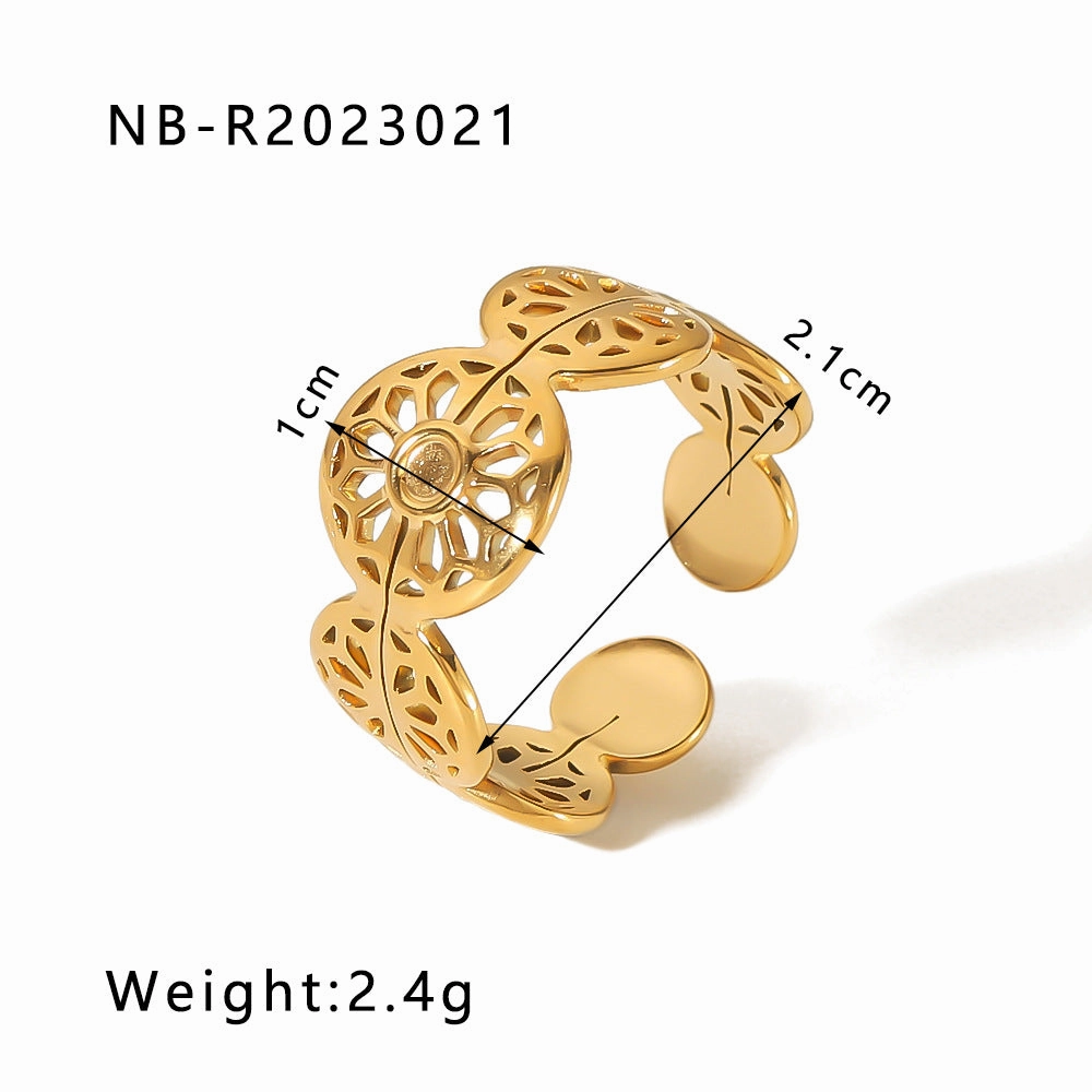 Wholesale commuter stainless steel open ring heart-shaped geometric titanium steel ring fashion simple  Personality ring female
