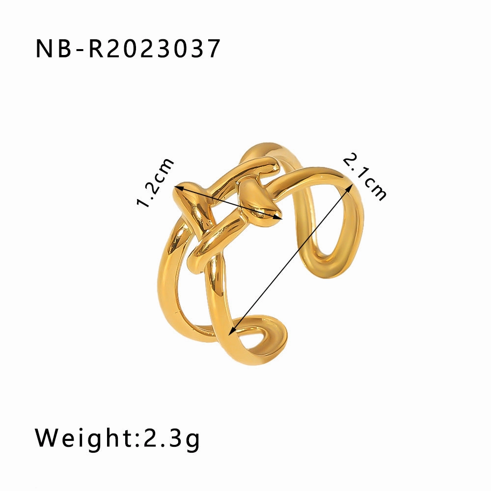Wholesale commuter stainless steel open ring heart-shaped geometric titanium steel ring fashion simple  Personality ring female