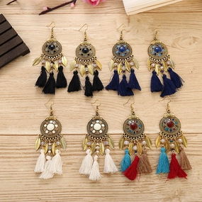 Wholesale Compass Oil Dropping Alloy Earrings