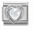 Wholesale Composable Bracelet Fan-shaped Pink Peach Heart Single 9MM Stainless Steel Elastic Bracelet
