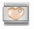 Wholesale Composable Bracelet Fan-shaped Pink Peach Heart Single 9MM Stainless Steel Elastic Bracelet