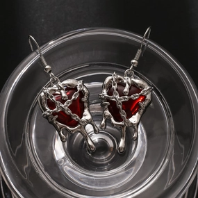 Wholesale Confined Heart Lava Heart Blood Punk Alloy Earrings