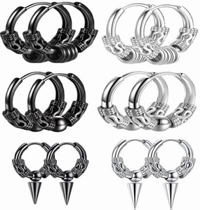Wholesale Conical Stainless Steel Dragon Pattern Totem Titanium Steel Earrings