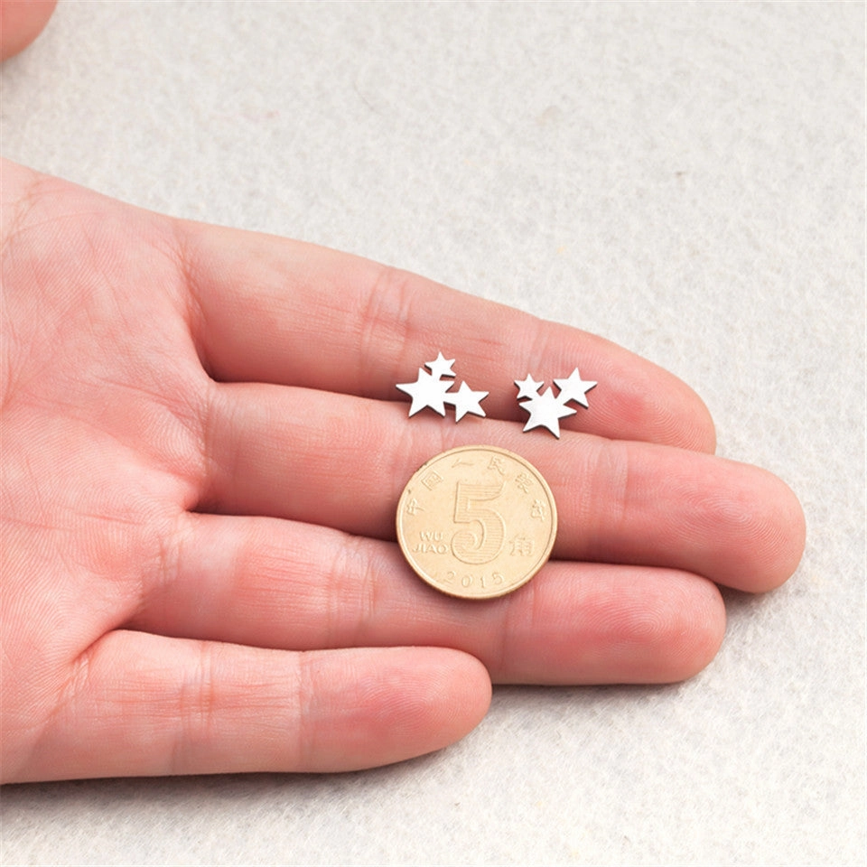 Wholesale Conjoined Pentagram Stainless Steel Earrings