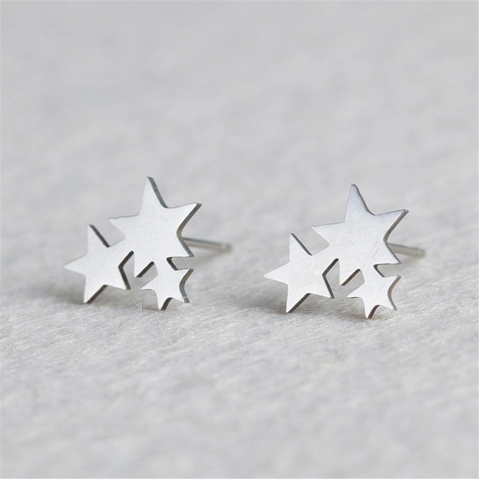 Wholesale Conjoined Pentagram Stainless Steel Earrings